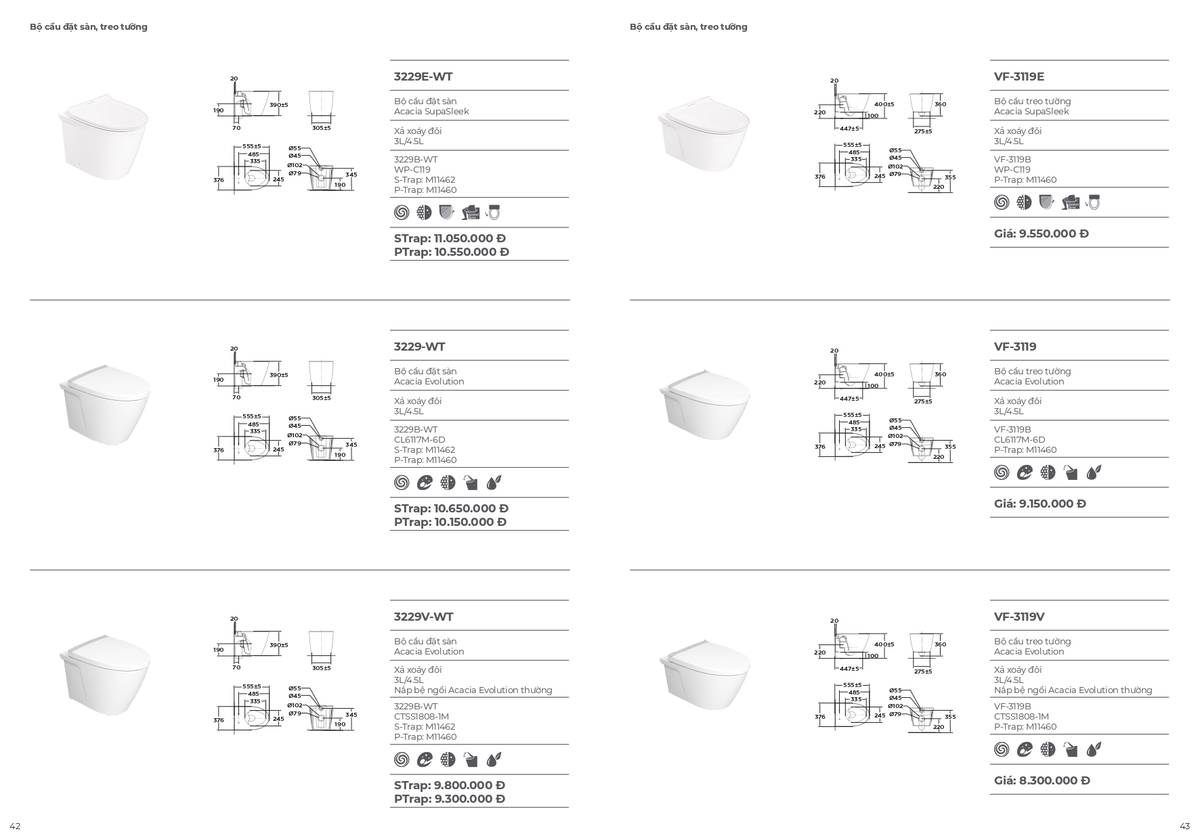 Thiết bị vệ sinh AMERICAN STANDARD Bảng giá và Catalogue 2024 /Page 18